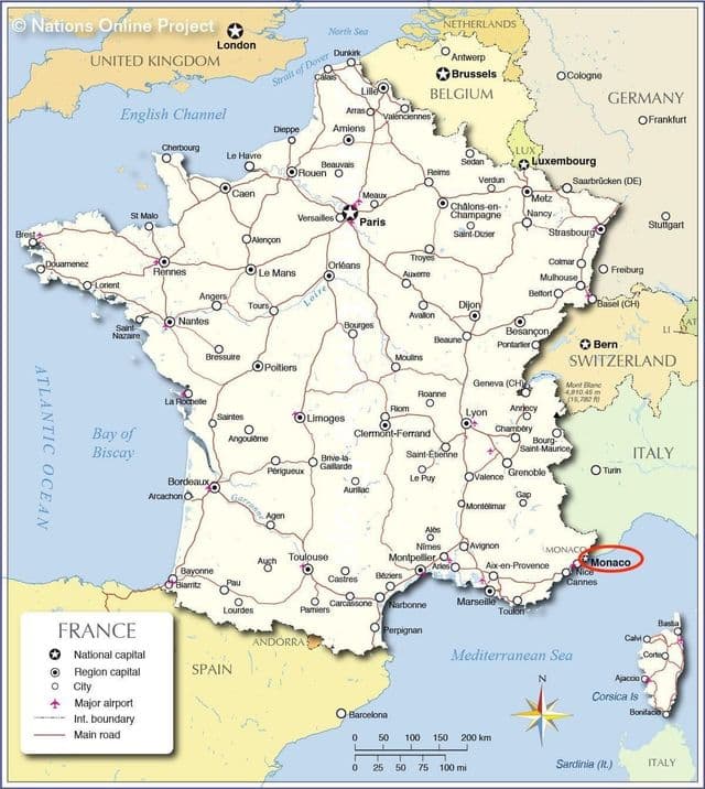 موناكو على خريطة موناكو