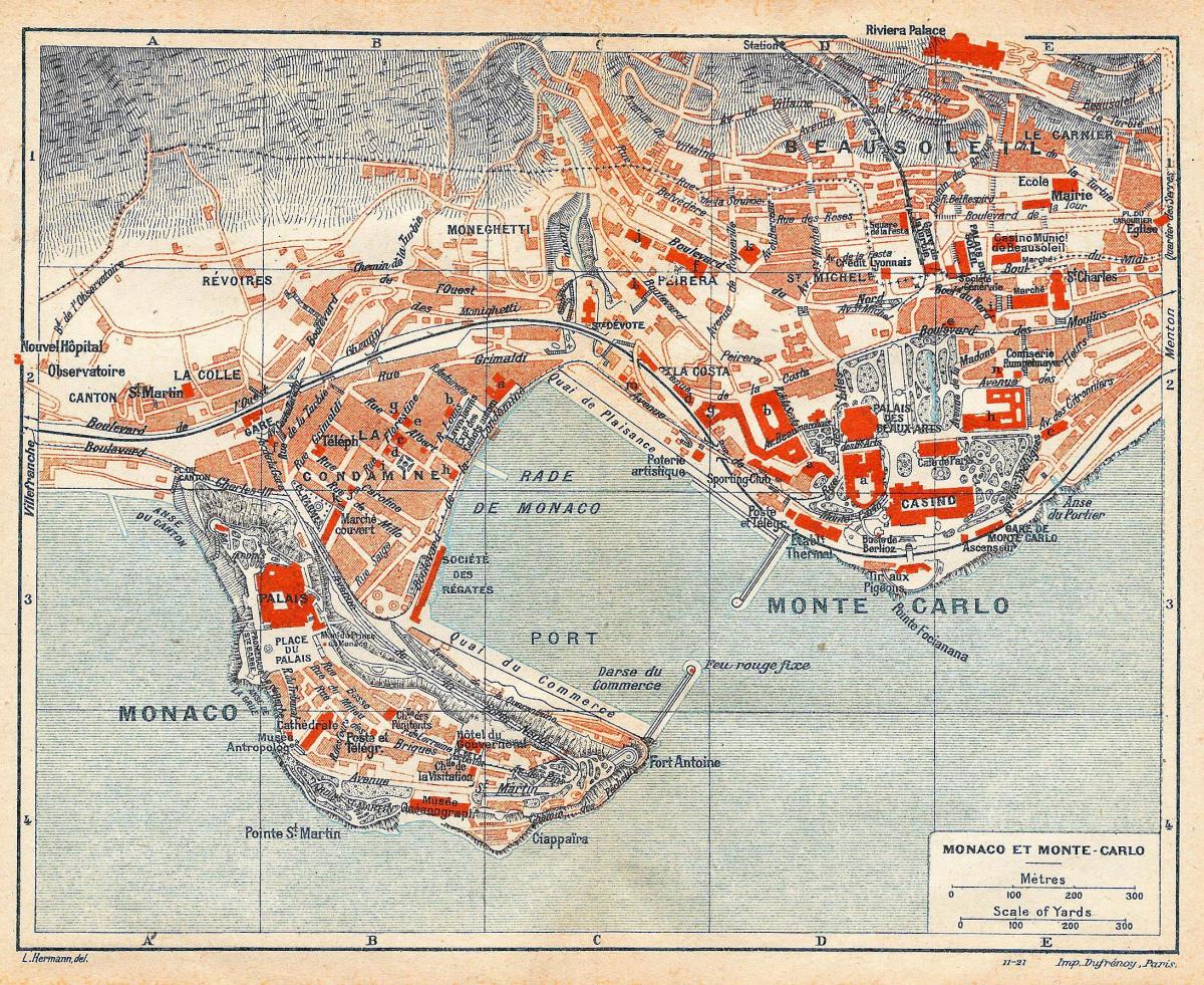 موناكو خريطة قديمة