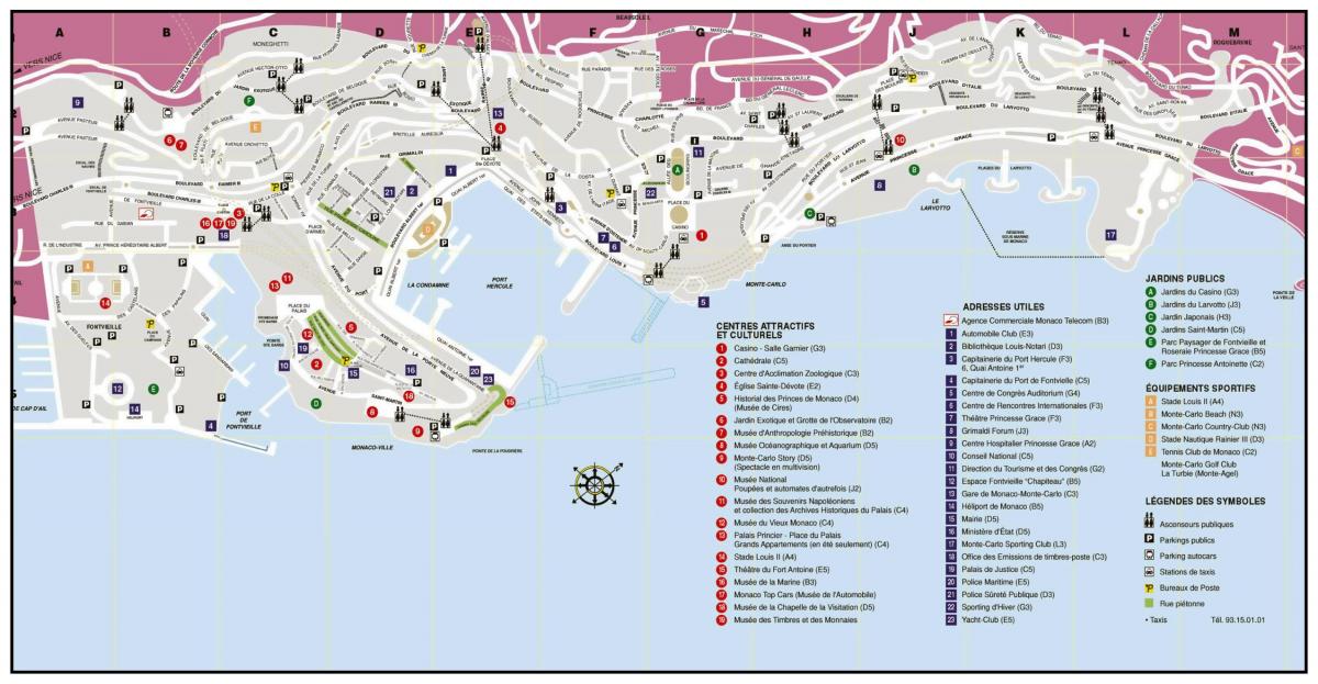 موناكو المشي جولات الخريطة